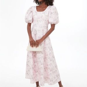 Pink jacquard Empire Ella Maxi Dress